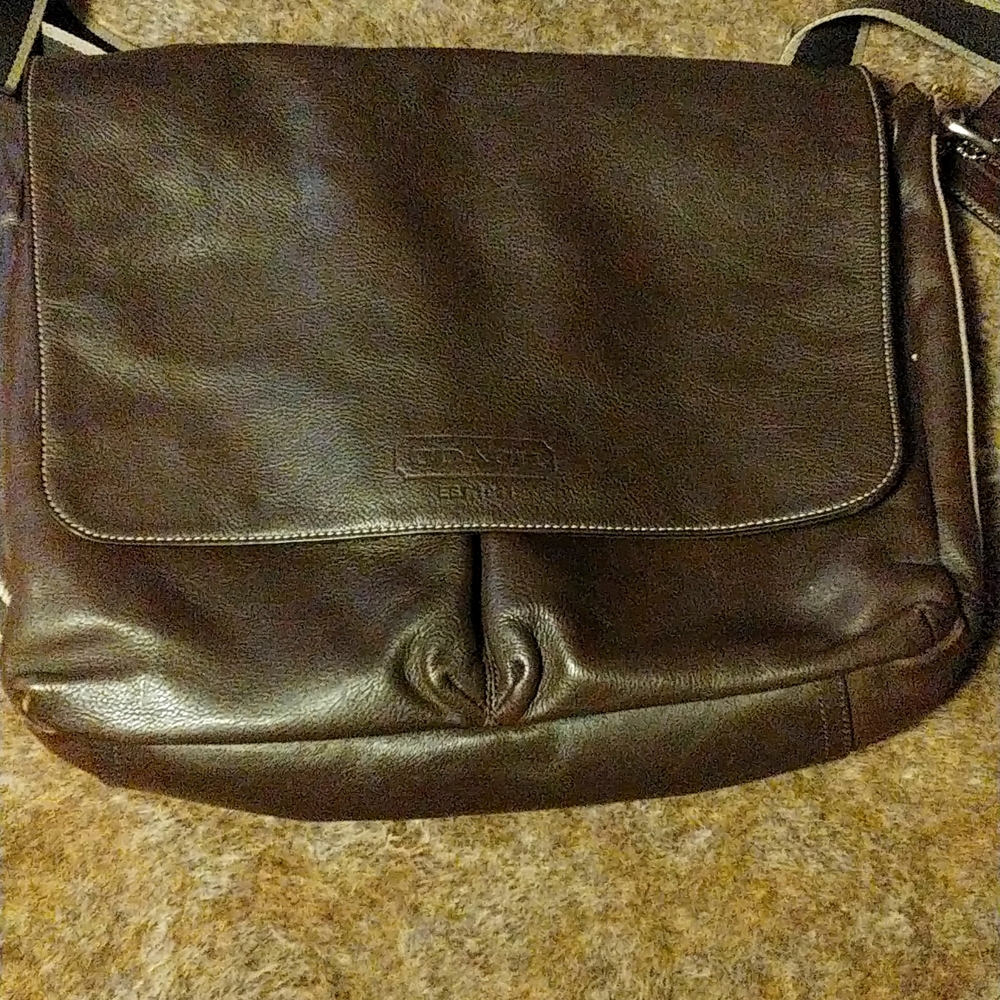 Coach Fold top leather bag unisex